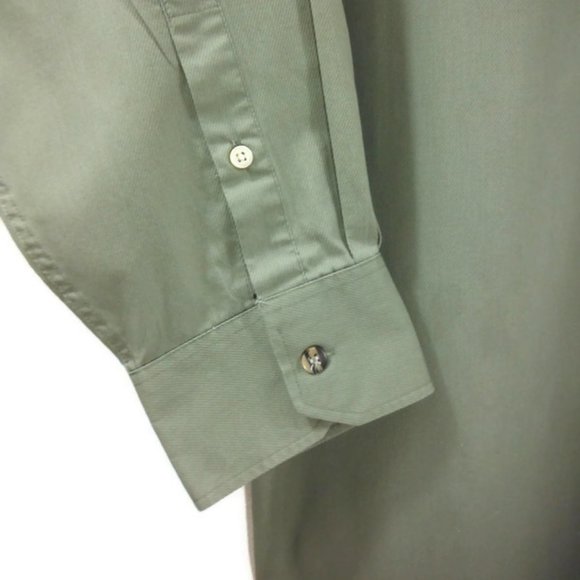 Joseph Abboud Mens Olive Green Button Front Shirt - Picture 6 of 8
